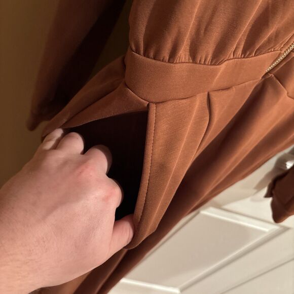 NWT Varley Double Soft Jessie Jumpsuit Women’s Large Brown Anthropologie - Picture 5 of 12